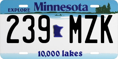 MN license plate 239MZK