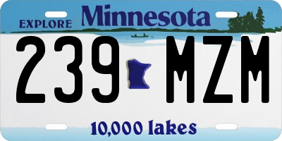 MN license plate 239MZM
