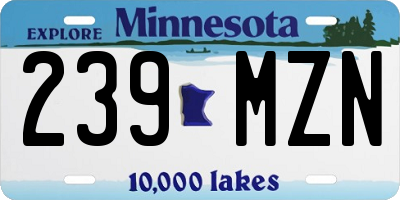 MN license plate 239MZN