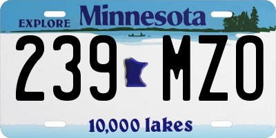 MN license plate 239MZO