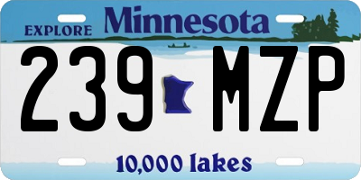 MN license plate 239MZP