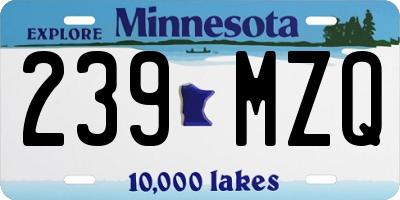 MN license plate 239MZQ