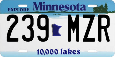 MN license plate 239MZR