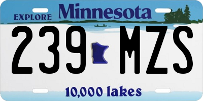 MN license plate 239MZS