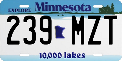 MN license plate 239MZT