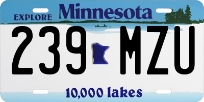 MN license plate 239MZU