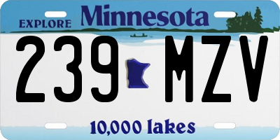 MN license plate 239MZV