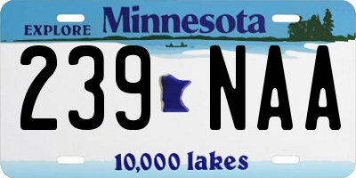 MN license plate 239NAA