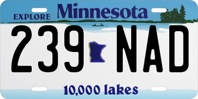 MN license plate 239NAD