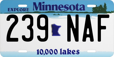 MN license plate 239NAF