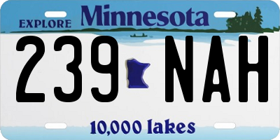 MN license plate 239NAH