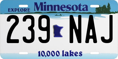 MN license plate 239NAJ