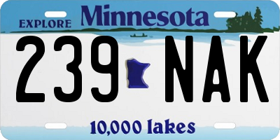 MN license plate 239NAK