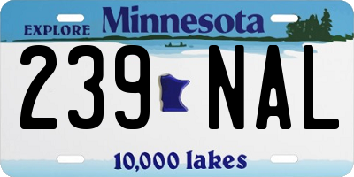 MN license plate 239NAL