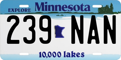 MN license plate 239NAN