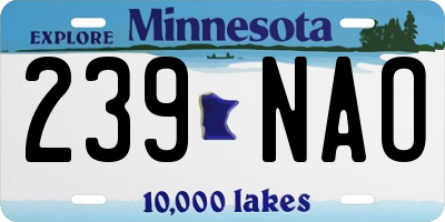 MN license plate 239NAO