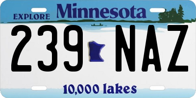 MN license plate 239NAZ