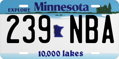 MN license plate 239NBA