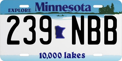 MN license plate 239NBB