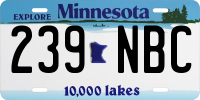 MN license plate 239NBC