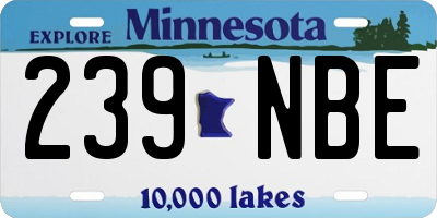 MN license plate 239NBE