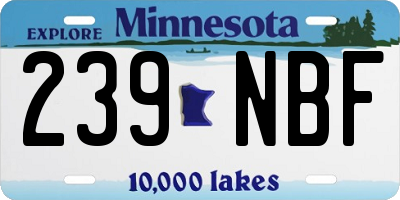 MN license plate 239NBF
