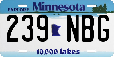 MN license plate 239NBG