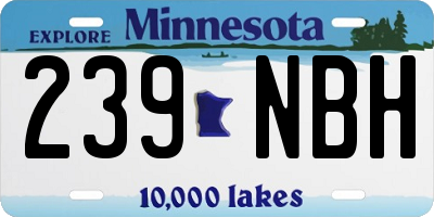 MN license plate 239NBH