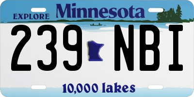MN license plate 239NBI