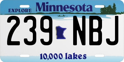 MN license plate 239NBJ