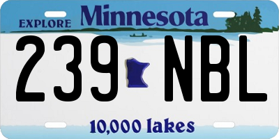 MN license plate 239NBL