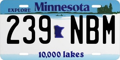 MN license plate 239NBM