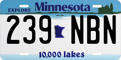 MN license plate 239NBN