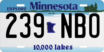 MN license plate 239NBO