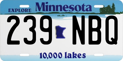 MN license plate 239NBQ