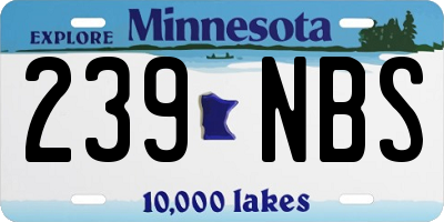 MN license plate 239NBS