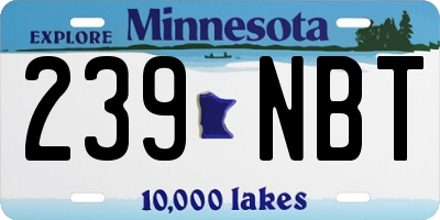 MN license plate 239NBT