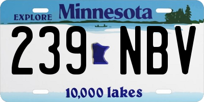 MN license plate 239NBV