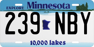 MN license plate 239NBY