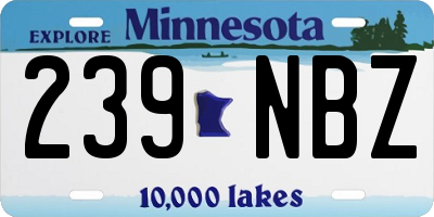 MN license plate 239NBZ
