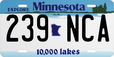 MN license plate 239NCA
