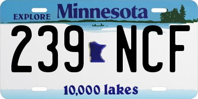 MN license plate 239NCF