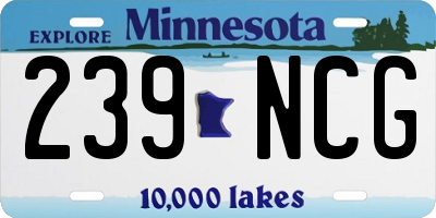 MN license plate 239NCG