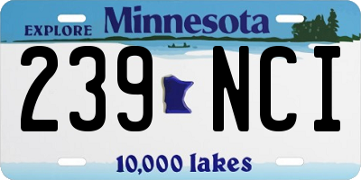 MN license plate 239NCI