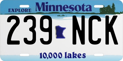 MN license plate 239NCK