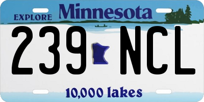 MN license plate 239NCL