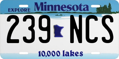 MN license plate 239NCS