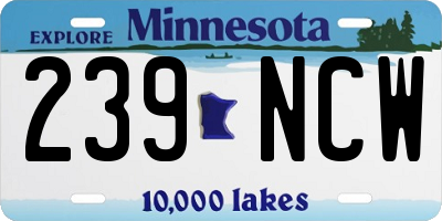 MN license plate 239NCW