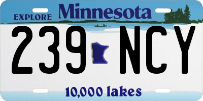 MN license plate 239NCY