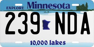 MN license plate 239NDA